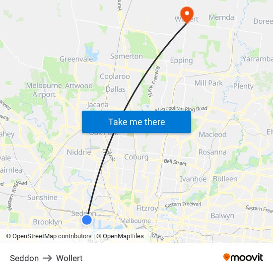 Seddon to Wollert map