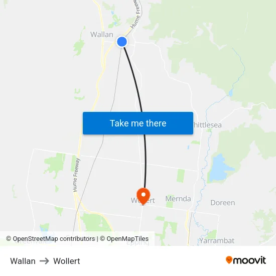 Wallan to Wollert map