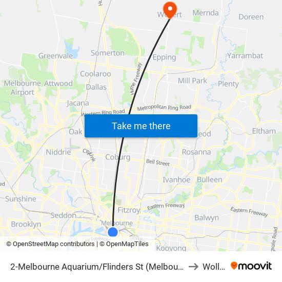 2-Melbourne Aquarium/Flinders St (Melbourne City) to Wollert map