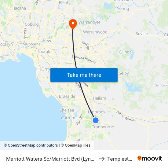 Marriott Waters Sc/Marriott Bvd to Templestowe map