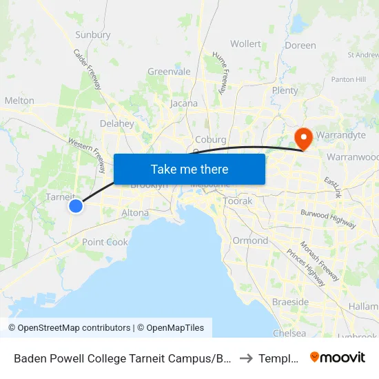 Baden Powell College Tarneit Campus/Baden Powell Dr to Templestowe map