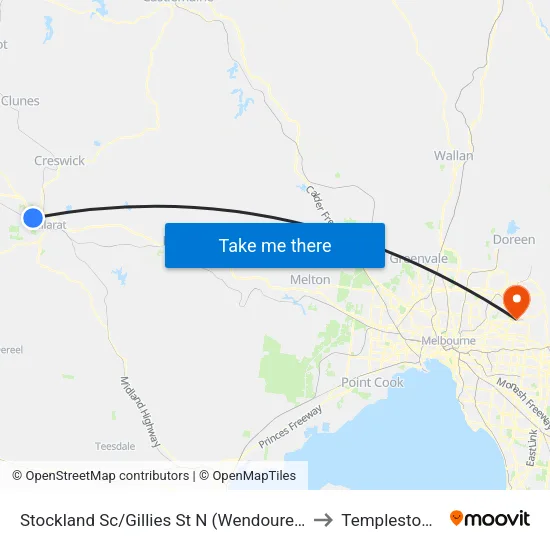 Stockland Sc/Gillies St N to Templestowe map