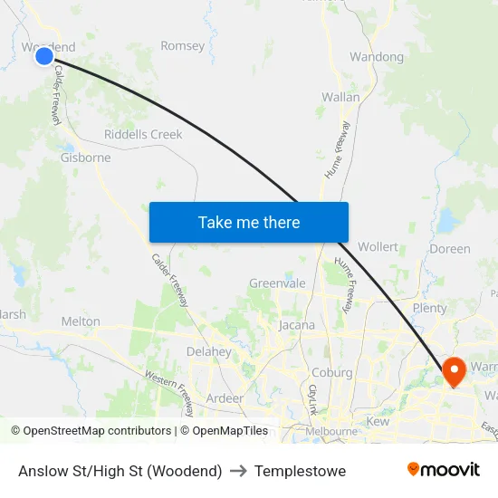 Anslow St/High St to Templestowe map