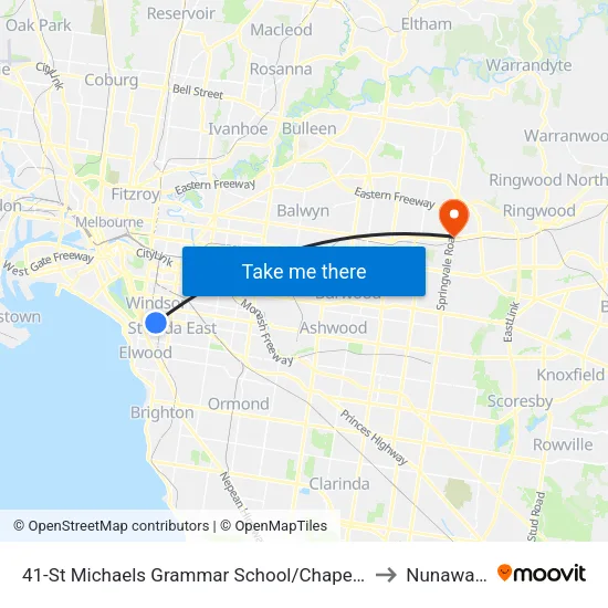 St Michaels Grammar School/Chapel St #41 to Nunawading map