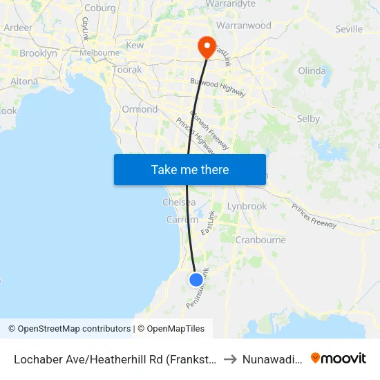 Lochaber Ave/Heatherhill Rd to Nunawading map