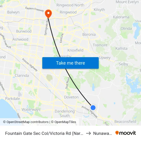 Fountain Gate Sec Col/Victoria Rd to Nunawading map