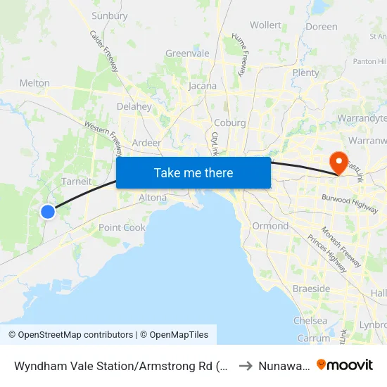 Wyndham Vale Station/Armstrong Rd to Nunawading map