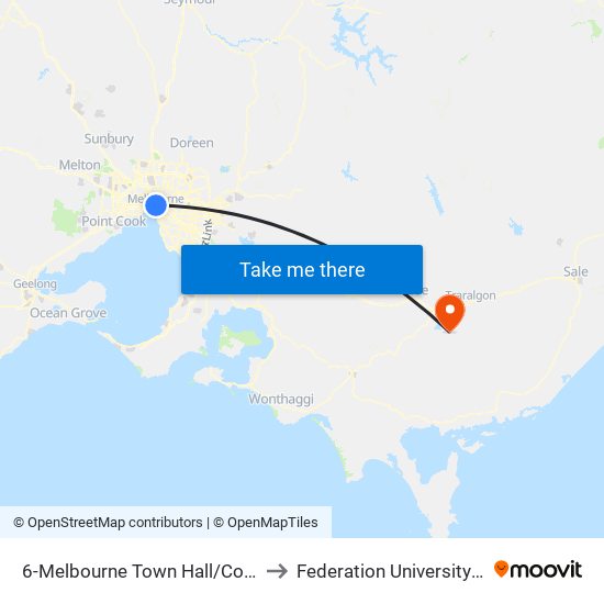 6-Melbourne Town Hall/Collins St (Melbourne City) to Federation University Gippsland Campus map
