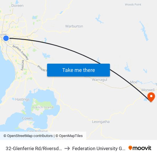 32-Glenferrie Rd/Riversdale Rd (Hawthorn) to Federation University Gippsland Campus map