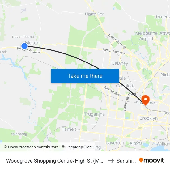 Woodgrove Shopping Centre/High St to Sunshine map