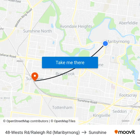 Wests Rd/Raleigh Rd #48 to Sunshine map