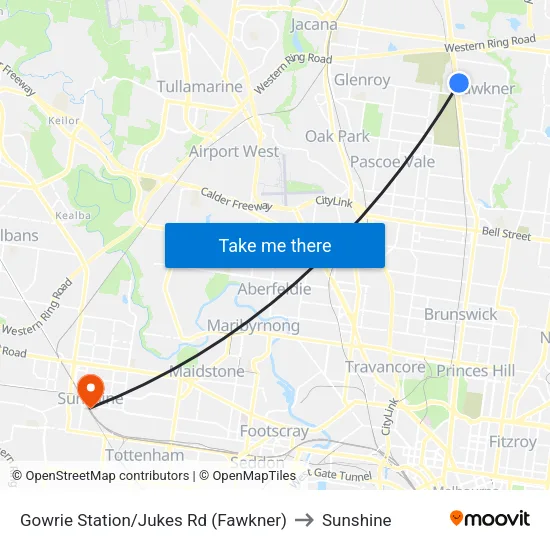 Gowrie Station/Jukes Rd to Sunshine map