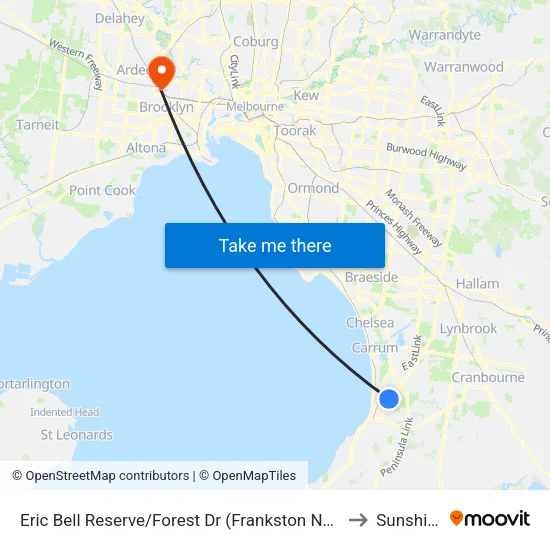 Eric Bell Reserve/Forest Dr to Sunshine map