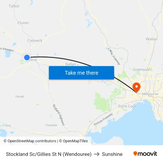Stockland Sc/Gillies St N to Sunshine map