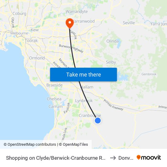 Shopping on Clyde/Berwick-Cranbourne Rd (Clyde) to Donvale map