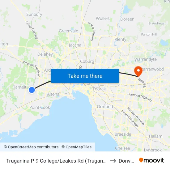 Truganina P-9 College/Leakes Rd to Donvale map