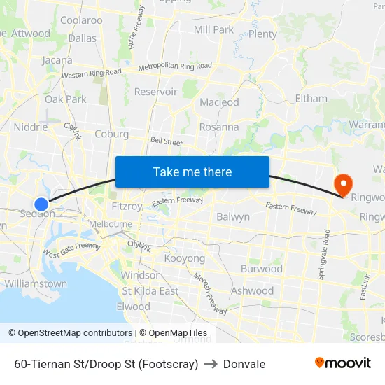 Tiernan St/Droop St #60 to Donvale map