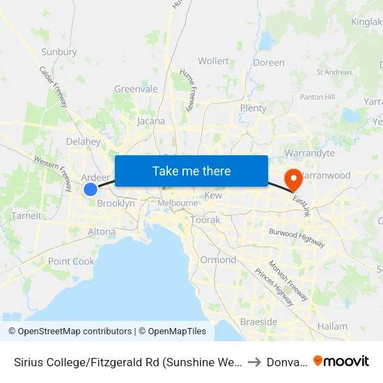 Sirius College/Fitzgerald Rd to Donvale map