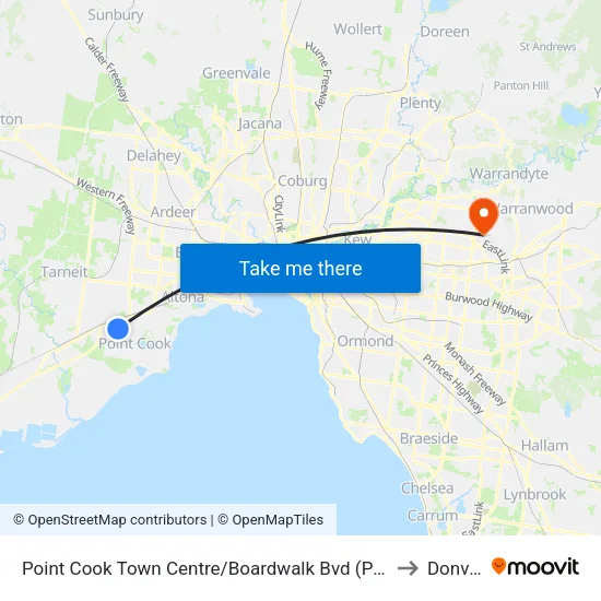Point Cook Shopping Centre/Boardwalk Bvd to Donvale map