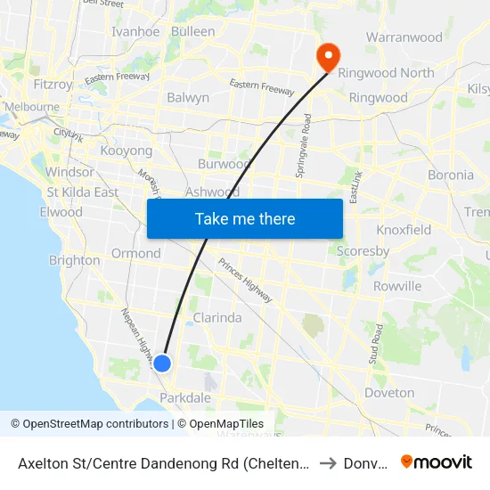 Axelton St/Centre Dandenong Rd to Donvale map