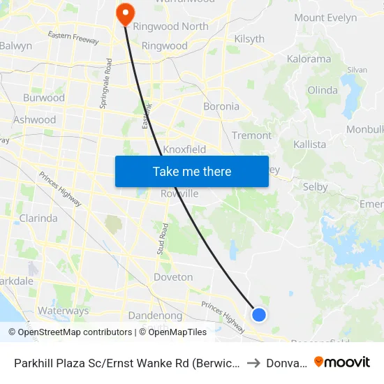 Parkhill Plaza Sc/Ernst Wanke Rd to Donvale map