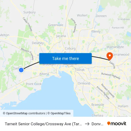 Tarneit Senior College/Crossway Ave to Donvale map