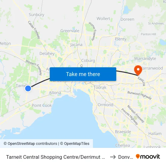 Tarneit Central Shopping Centre/Derrimut Rd to Donvale map