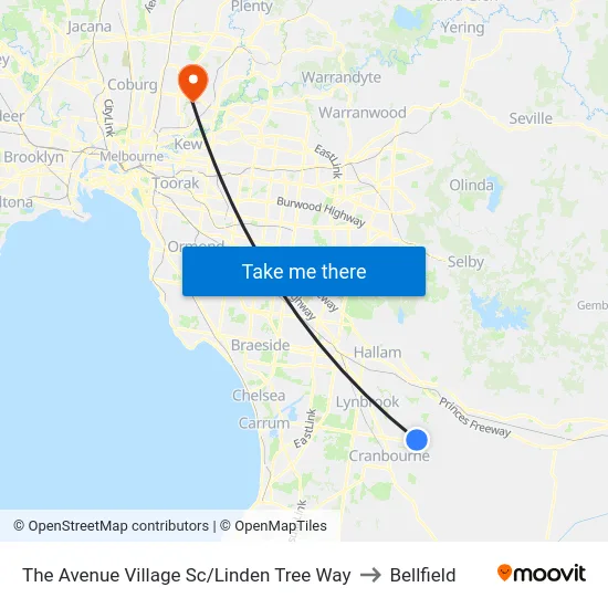 The Avenue Village Sc/Linden Tree Way to Bellfield map