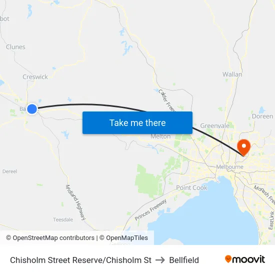 Chisholm Street Reserve/Chisholm St to Bellfield map