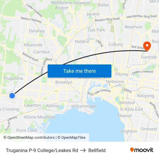 Truganina P-9 College/Leakes Rd to Bellfield map