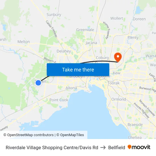 Riverdale Village Shopping Centre/Davis Rd to Bellfield map