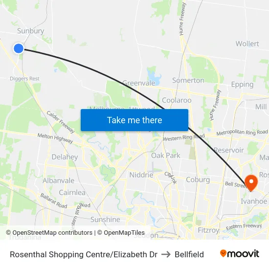 Rosenthal Shopping Centre/Elizabeth Dr to Bellfield map