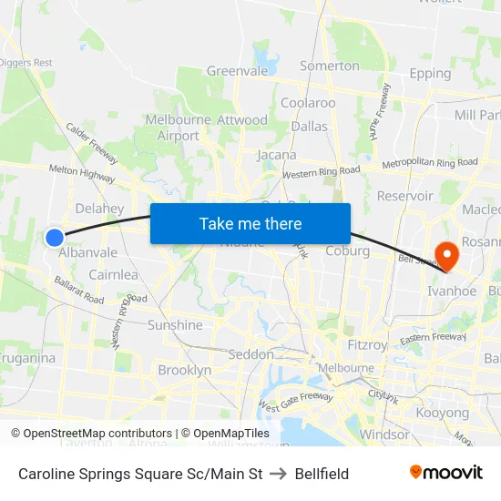 Caroline Springs Square Sc/Main St to Bellfield map
