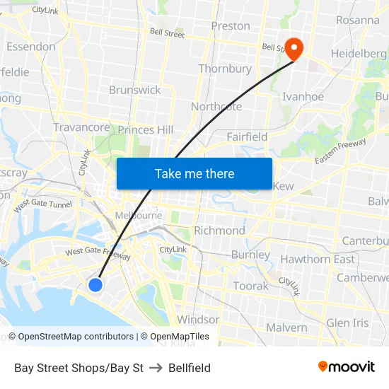 Bay Street Shops/Bay St to Bellfield map
