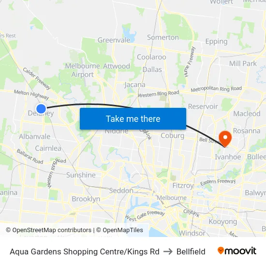 Aqua Gardens Shopping Centre/Kings Rd to Bellfield map