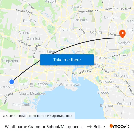 Westbourne Grammar School/Marquands Rd to Bellfield map