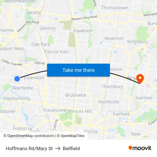 Hoffmans Rd/Mary St to Bellfield map