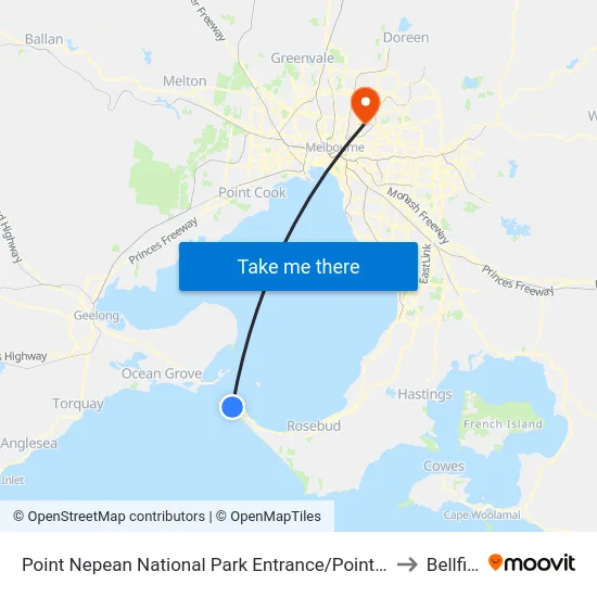 Point Nepean National Park Entrance/Point Nepean Rd to Bellfield map