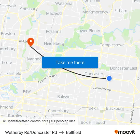 Wetherby Rd/Doncaster Rd to Bellfield map