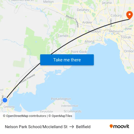 Nelson Park School/Mcclelland St to Bellfield map