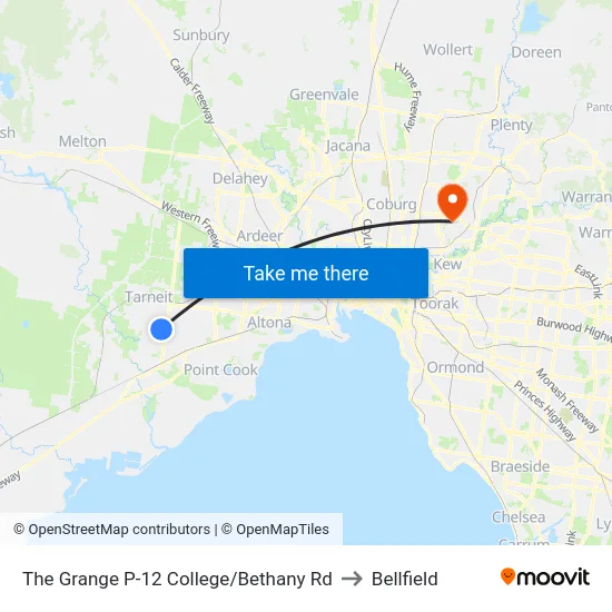 The Grange P-12 College/Bethany Rd to Bellfield map