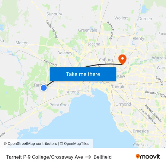 Tarneit P-9 College/Crossway Ave to Bellfield map