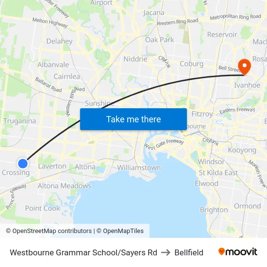 Westbourne Grammar School/Sayers Rd to Bellfield map