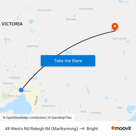 48-Wests Rd/Raleigh Rd (Maribyrnong) to Bright map