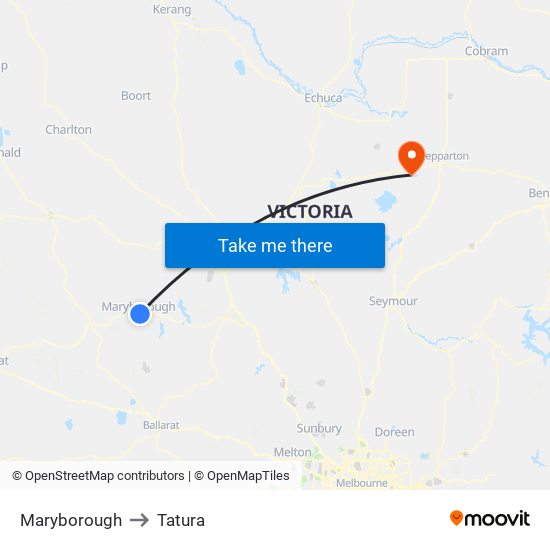 Maryborough to Tatura map