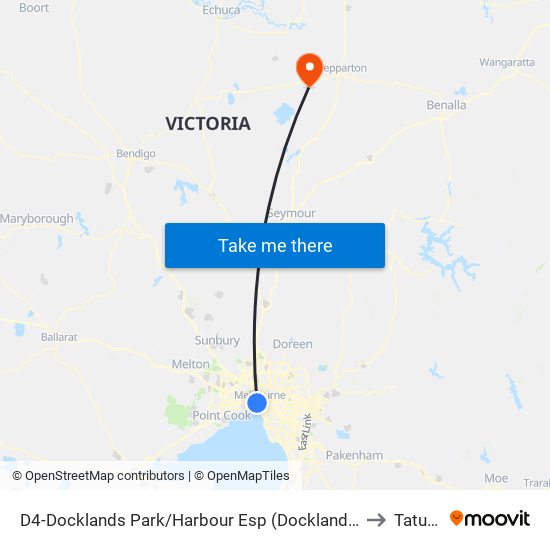 D4-Docklands Park/Harbour Esp (Docklands) to Tatura map