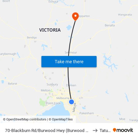 70-Blackburn Rd/Burwood Hwy (Burwood East) to Tatura map