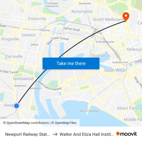 Newport Railway Station to Walter And Eliza Hall Institute map