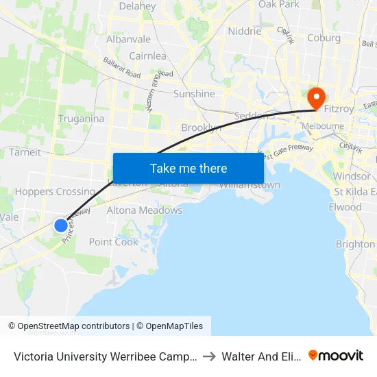 Victoria University Werribee Campus/235 Hoppers Lane to Walter And Eliza Hall Institute map