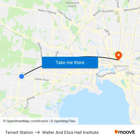 Tarneit Station to Walter And Eliza Hall Institute map